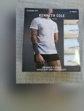 Kenneth Cole Men's Crewneck T-Shirts 4-Pack - White